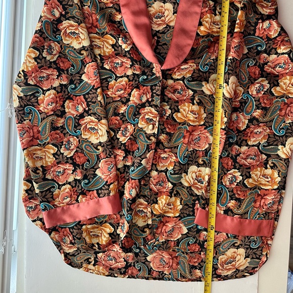 Vintage Victoria’s Secret Floral Paisley Satin 2 Piece Pajama Set Gold Label - Picture 6 of 16